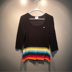 LACOSTE VINTAGE TOP STRIPED RAINBOW SIZE SMALL (38) WOMEN